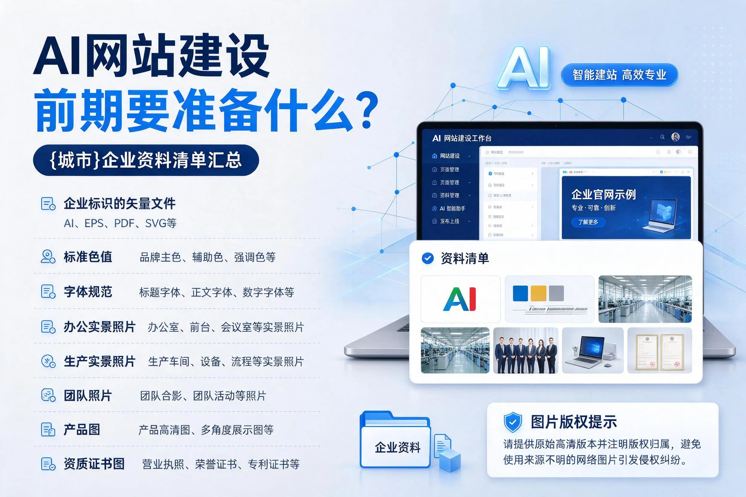 AI网站建设前期要准备什么？临汾企业资料清单汇总
